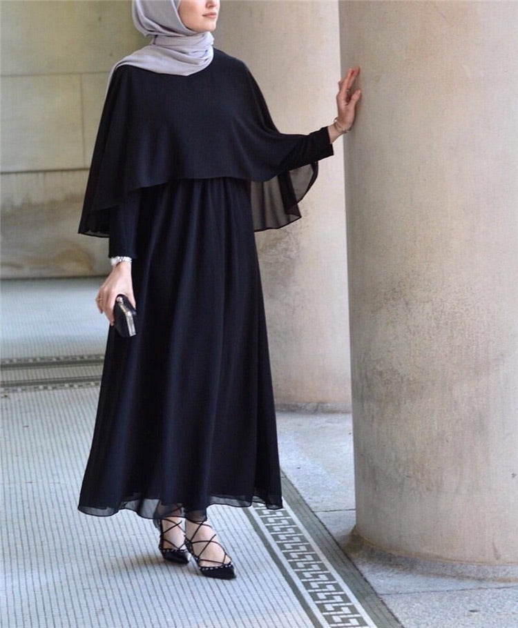 Elegant Two-Tier Layered Abaya for Women
