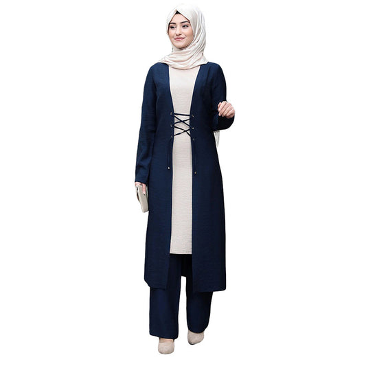 Elegant Three-Piece Women's Abaya Set