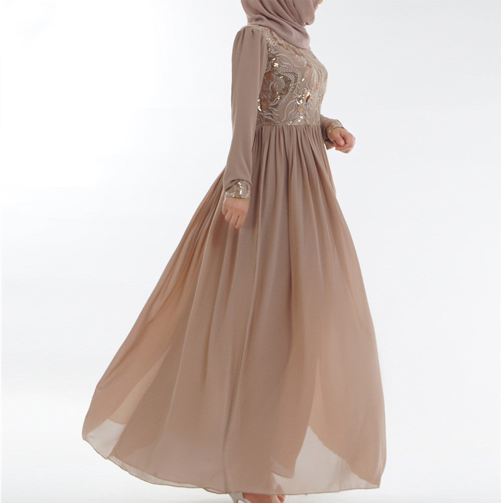 Multi-Layered Embroidery Abaya Muslim Dress Women's Clothing