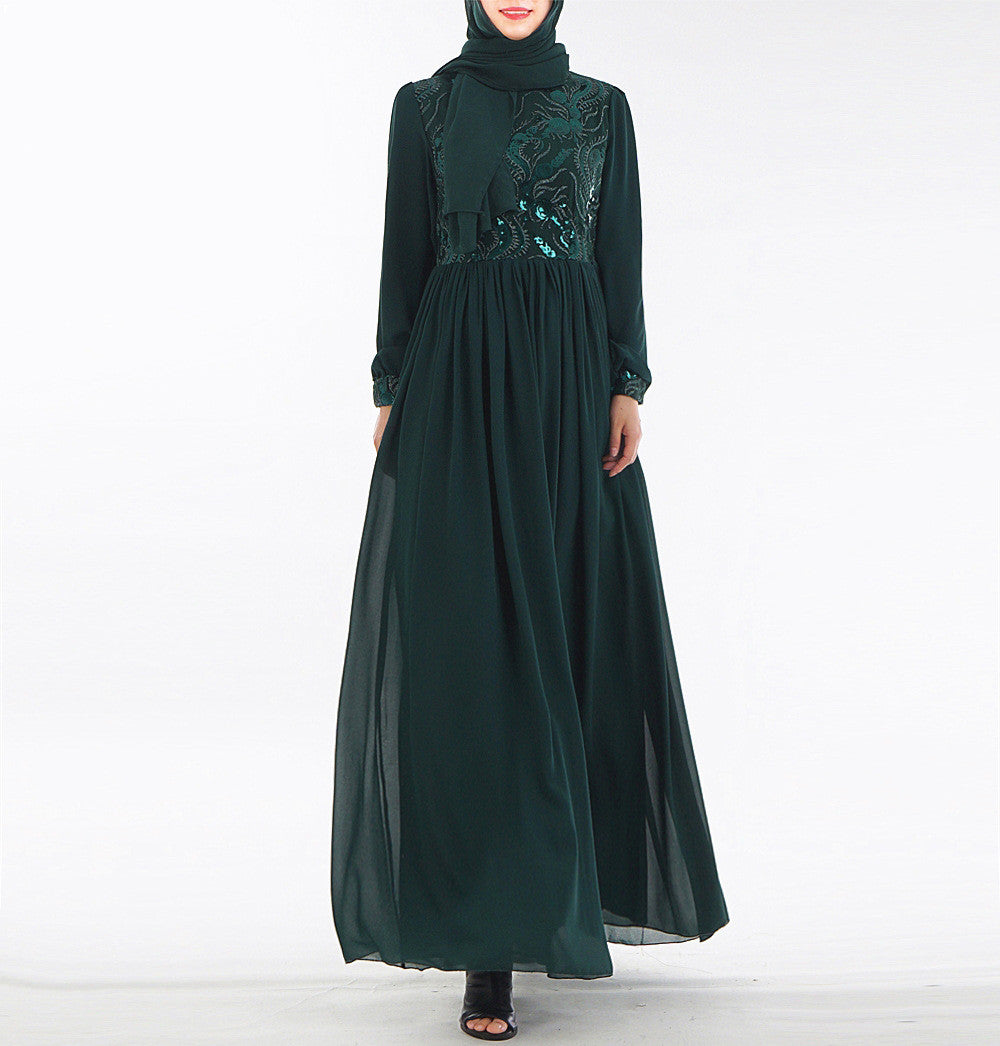 Multi-Layered Embroidery Abaya Muslim Dress Women's Clothing
