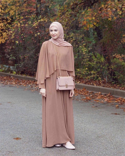 Elegant Two-Tier Layered Abaya for Women