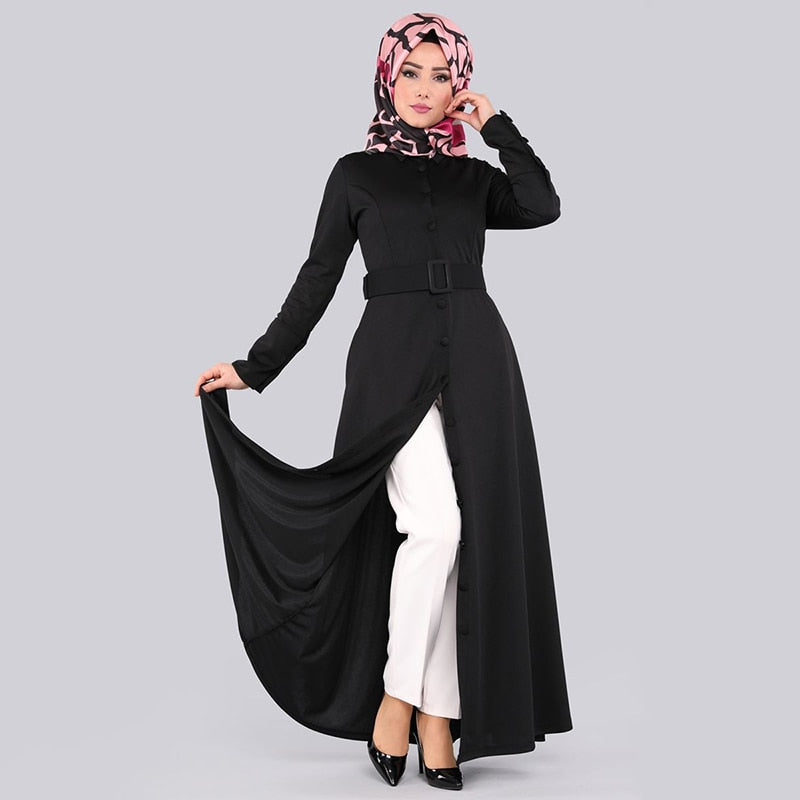 Elegant Dubai-Style Elastic Maxi Dress