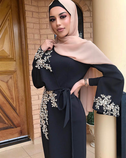 Elegant Embroidered Abaya with Beading Details