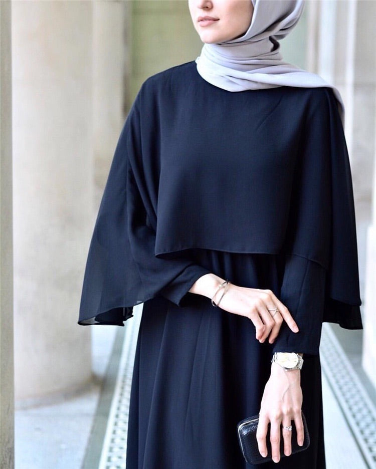 Elegant Two-Tier Layered Abaya for Women