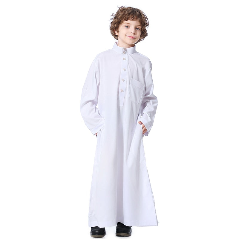 Stylish Boys' Middle Eastern Thobe - Casual Kaftan for Kids