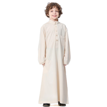 Stylish Boys' Middle Eastern Thobe - Casual Kaftan for Kids